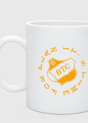 Чашка с принтом керамическая «time bitcoin»