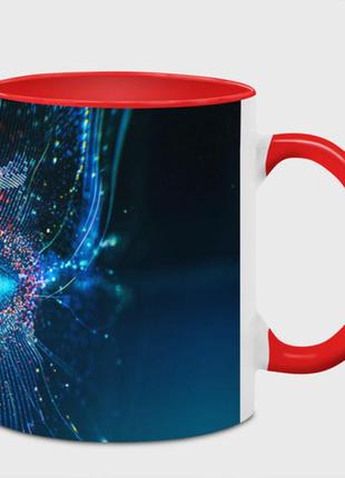 Чашка з принтом  «цифрове око» (колір чашки на вибір)