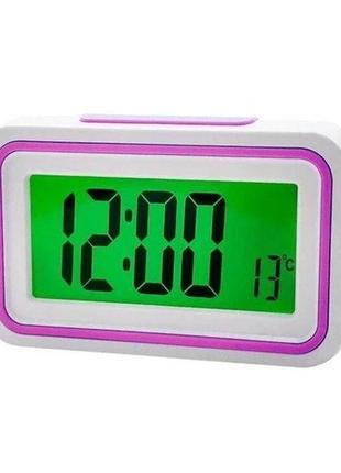 Говорящие настольные часы kk-9905tr с подсветкой, pink вставка
