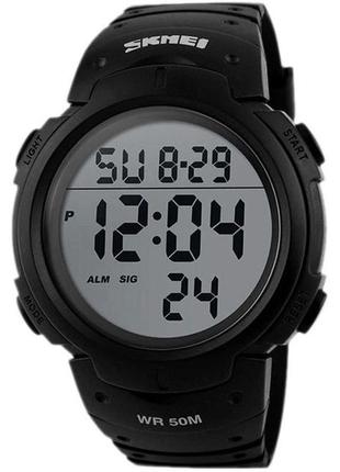 Годинник наручний чоловічий skmei 1068bk, водонепроникний чоловічий годинник, тактичний годинник. колір: чорний