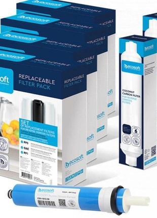 Набір картриджів ecosoft для фільтра зворотного осмосу standard без мінералізатора