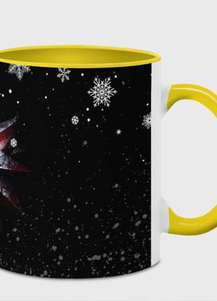 Чашка з принтом «відьмак новорічний the witcher winter» (колір чашки на вибір)