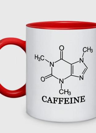 Чашка с принтом двухцветная «формула кофе» (цвет чашки на выбор)