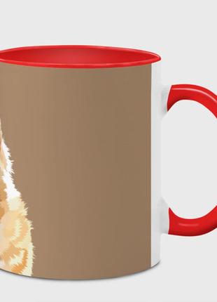 Чашка с принтом  «рыжий кот» (цвет чашки на выбор)