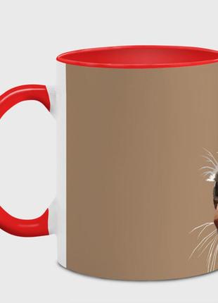 Чашка з принтом «рудий кіт» (колір чашки на вибір)2 фото