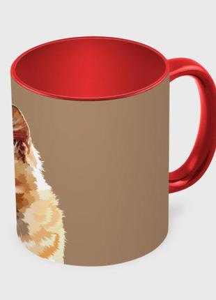Чашка з принтом «рудий кіт» (колір чашки на вибір)3 фото