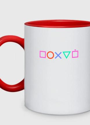 Чашка с принтом двухцветная «по*уй» (цвет чашки на выбор)