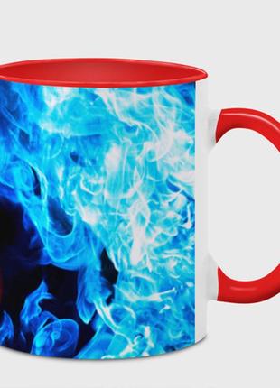 Чашка с принтом  «битва огней» (цвет чашки на выбор)