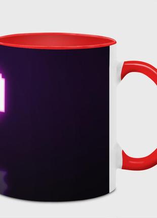Чашка с принтом  «undertale heart neon» (цвет чашки на выбор)