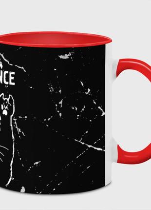 Чашка с принтом  «группа evanescence и рок кот» (цвет чашки на выбор)