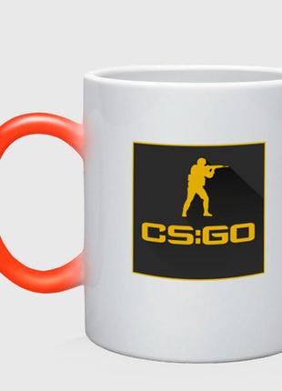 Чашка с принтом хамелеон «cs go» (цвет чашки на выбор)