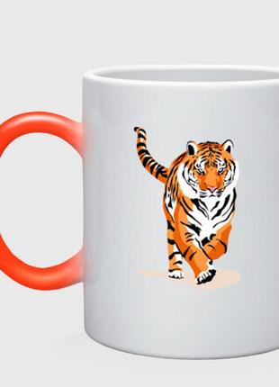 Чашка с принтом хамелеон «властный хозяин джунглей» (цвет чашки на выбор)
