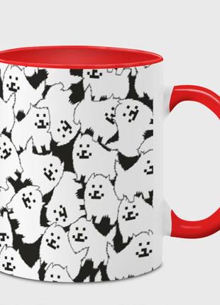 Чашка с принтом  «undertale annoying dog» (цвет чашки на выбор)