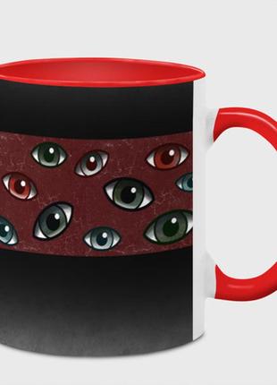 Чашка с принтом  «всевидящие глаза» (цвет чашки на выбор)