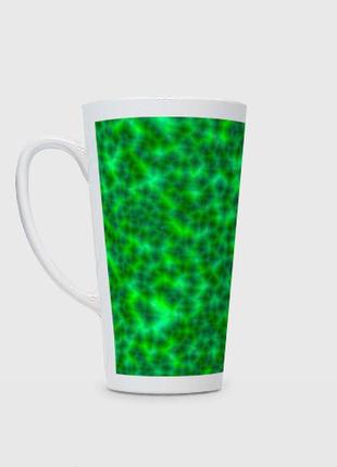 Чашка з принтом  лате «абстрактні зелені хвилі — текстура»
