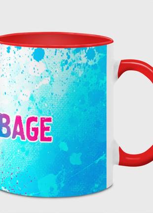 Чашка с принтом  «garbage neon gradient style: надпись и символ» (цвет чашки на выбор)