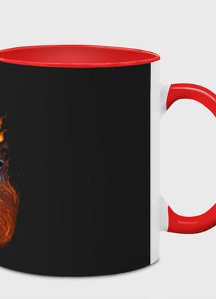 Чашка з принтом  «вогняна лисиця» (колір чашки на вибір)