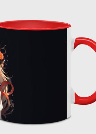 Чашка с принтом  «аниме девушка лисичка» (цвет чашки на выбор)