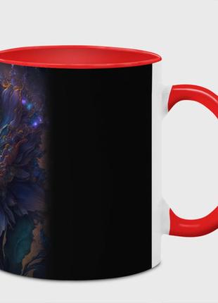 Чашка с принтом  «космический цветок» (цвет чашки на выбор)
