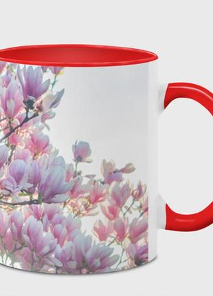 Чашка з принтом «рожеві весняні квіти дерева» (колір чашки на вибір)