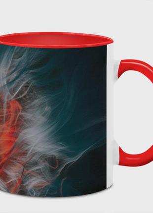 Чашка з принтом  «абстрактні хвилі фарб і диму в темряві» (колір чашки на вибір)