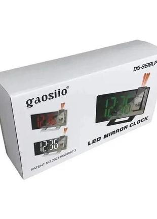 Часы настольные gaosiio ds3618lp с проектором времени black green