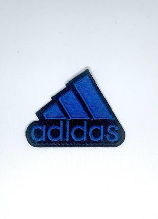 Нашивка термо adidas адідас 45x55 мм (чорна/синя)