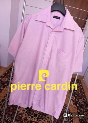 Брендовая рубашка сорочка с коротким рукавом летняя pierre cardin