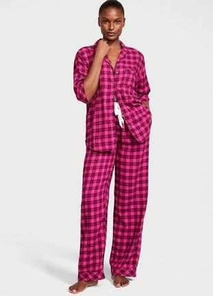 Фланелевая пижама victoria's secret flannel long pj set