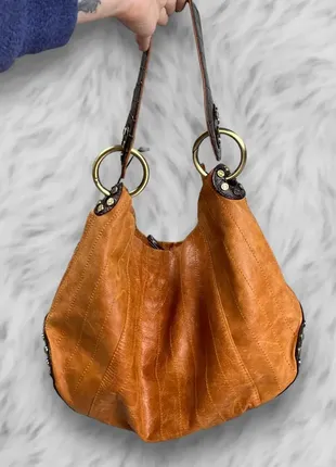 Рідкісна вінтажна шкіряна сумка dolce & gabbana ( з бірками) з кількома кишенями та двома ремешками1 фото