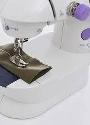 Швейна машинка міні utm sewing machine 201 220 v і педаллю білий5 фото