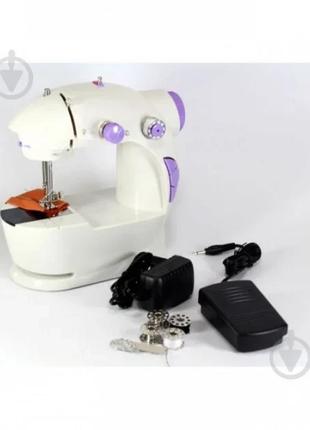 Швейна машинка міні utm sewing machine 201 220 v і педаллю білий3 фото