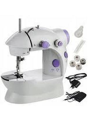 Швейна машинка міні utm sewing machine 201 220 v і педаллю білий4 фото