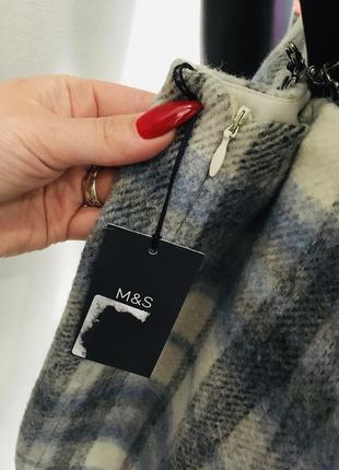 Юбка в клетку с добавлением шерсти от marks & spencer хл7 фото