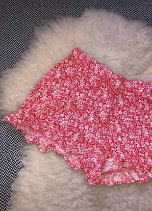 Домашні піжамні шорти легкі літні натуральні квітковий принт домашние шорты лёгкие натуральные летние цветочный принт7 фото