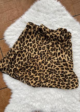 Міні спідниця zara leopard шорти в тваринний принт леопард леопардовий леопардова