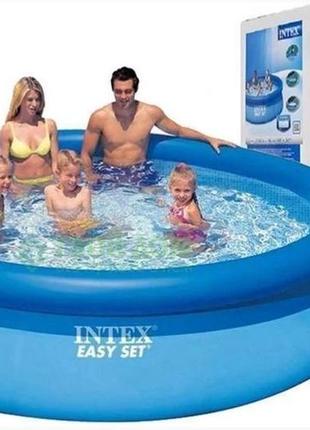 Надувний басейн intex 28120 easy set pool розмір 305x76 см об'єм 3850 літрів