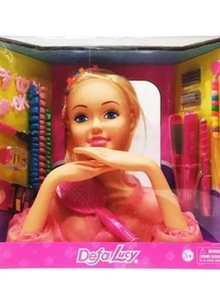 Лялька-манекен defa 8415 голова для зачісок (рожеве плаття)