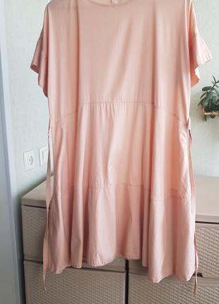 Короткое пудровое платье розовый сарафан мини2 фото