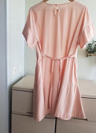 Короткое пудровое платье розовый сарафан мини3 фото