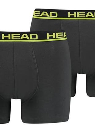 Труси-боксери head basic boxer 2p графітовий, жовтий l (701202741-009 l)