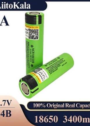 Аккумулятор 18650, liitokala ncr 34b, 3400mah, промышленный, оригинал