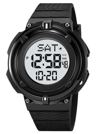 Годинник наручний чоловічий з підсвіткою skmei 2010bkwt 5atm 50 мм black