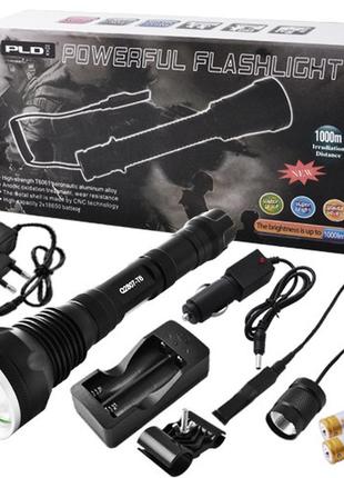 Тактичний піддульний ліхтар для полювання police q2807-t6, ліхтар ручний тактичний, водонепроникний