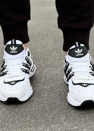 Замшеві чоловічі демісезонні спортивні кросівки adidas білі5 фото