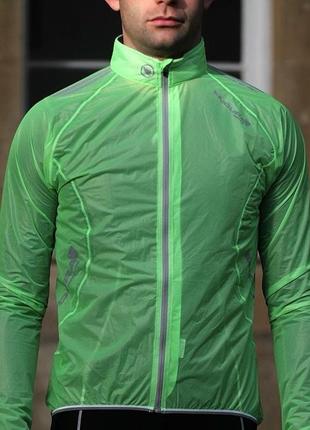 Вело/мото куртка, дождевик, ветровка endura f5260-pro adrenaline race cape bike jacket green3 фото