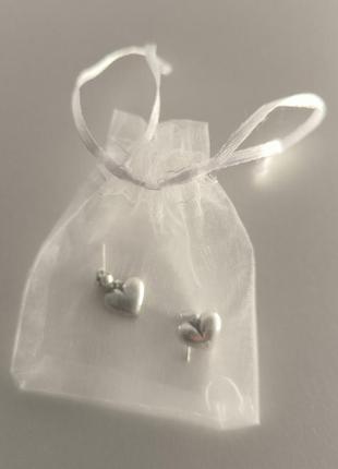 Женские серьги из стерлингового серебра s925 пробы в форме сердечка7 фото