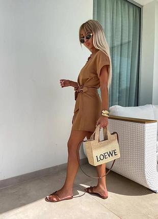 Новий жіночий льняний комбінезон на весну/літо для прогулянок