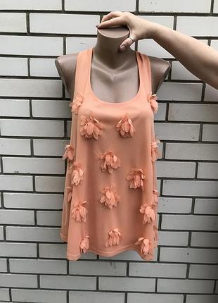 Персиковая блузка с аппликацией цветов  topshop 2