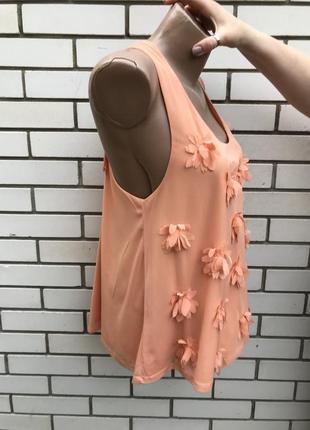 Персиковая блузка с аппликацией цветов  topshop 3